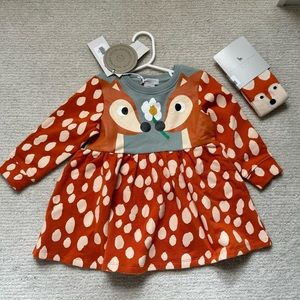 Stella McCartney kids toddler girl giraffe dress with tights. Size 2 NWT’s
